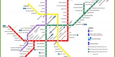 Milano mapa de metro