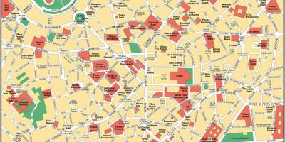 Milà, itàlia centre de la ciutat mapa