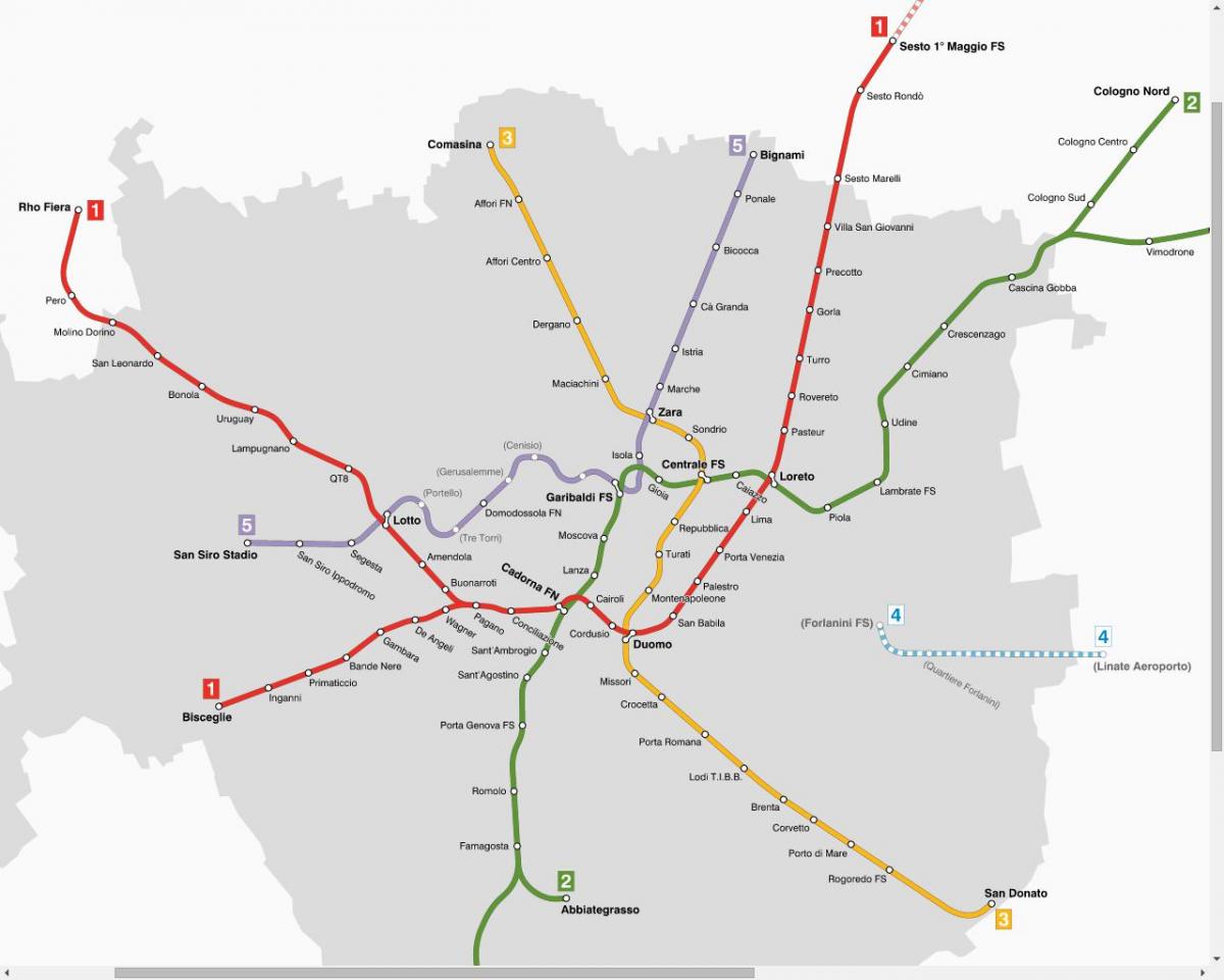 mapa de l'atm milano tramvia