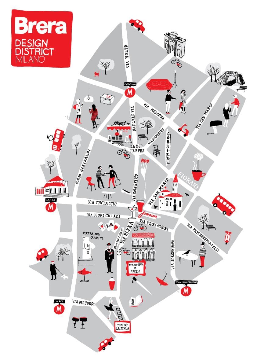 mapa de brera de milà