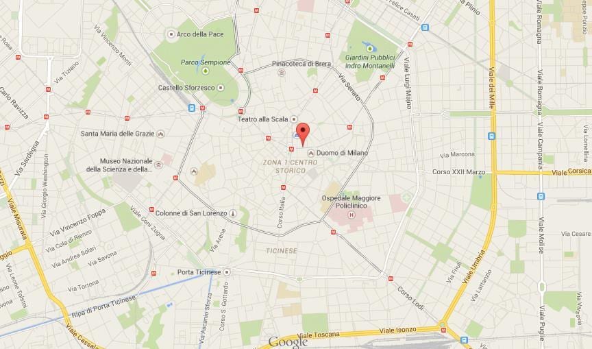 milano duomo mapa