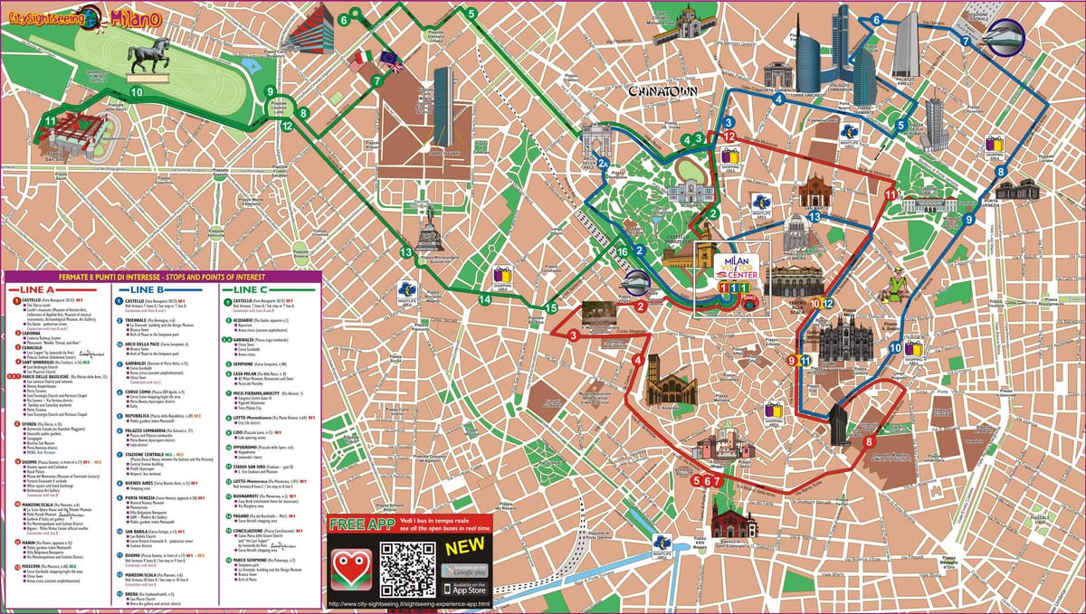 milà hop on hop off recorregut de l'autobús mapa
