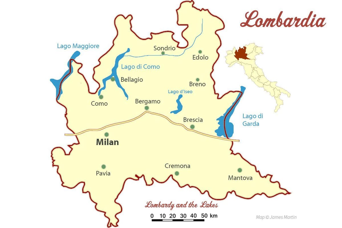 mapa de milà, llombardia