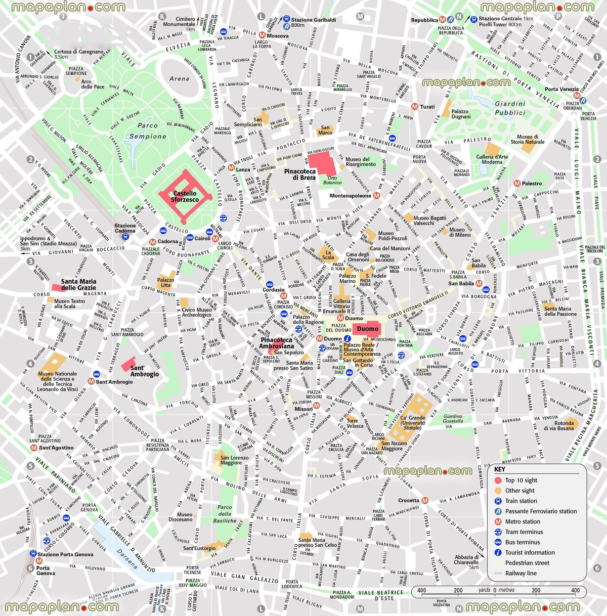 mapa del centre de milà, itàlia