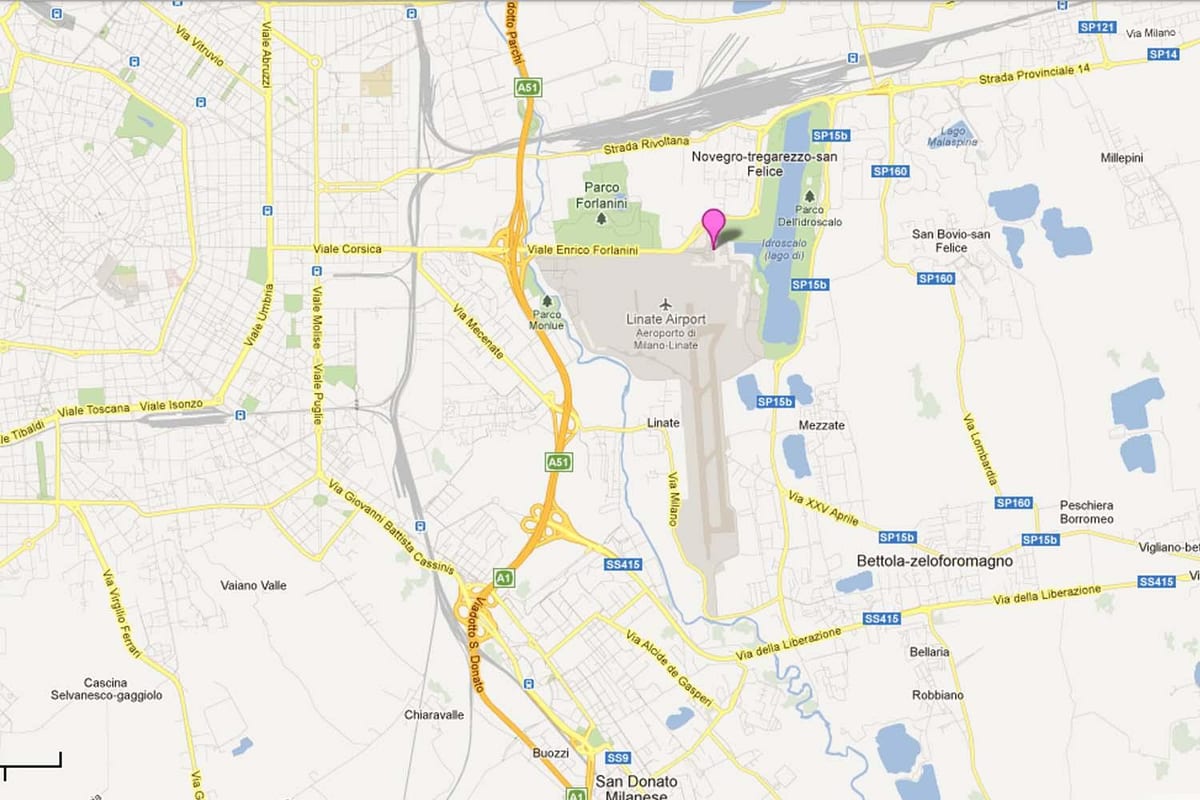milà aeroports mapa itàlia
