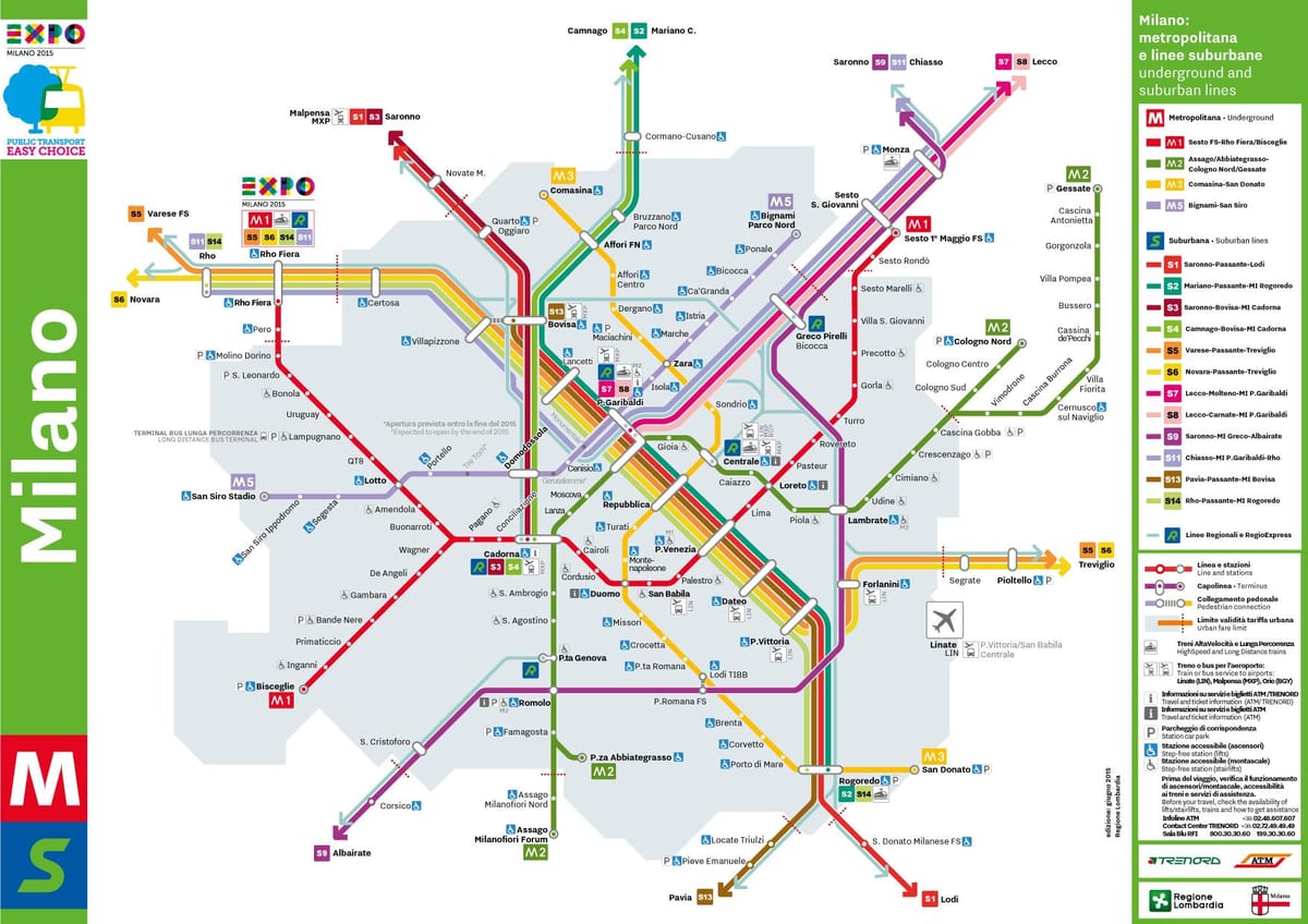 milano autobús mapa