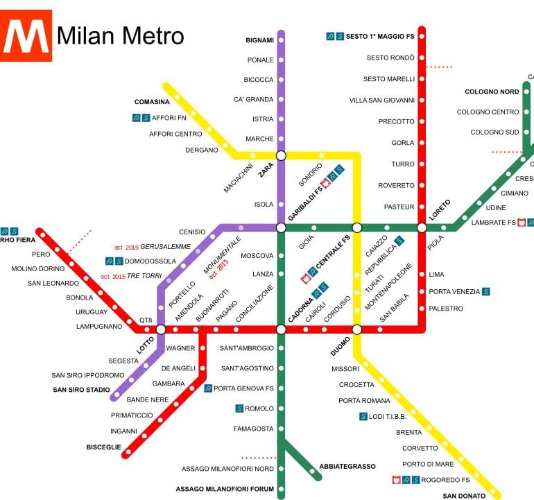 milà, itàlia estació de tren mapa