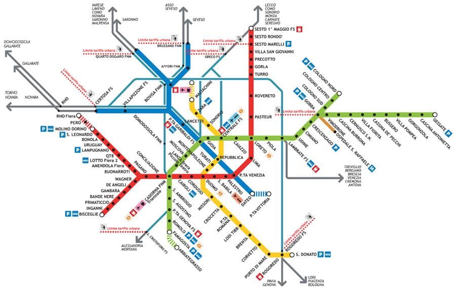 milano tub mapa