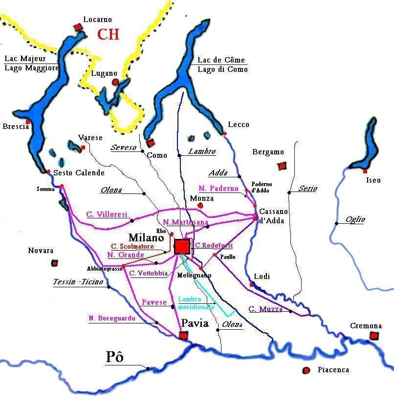mapa de milà navigli districte
