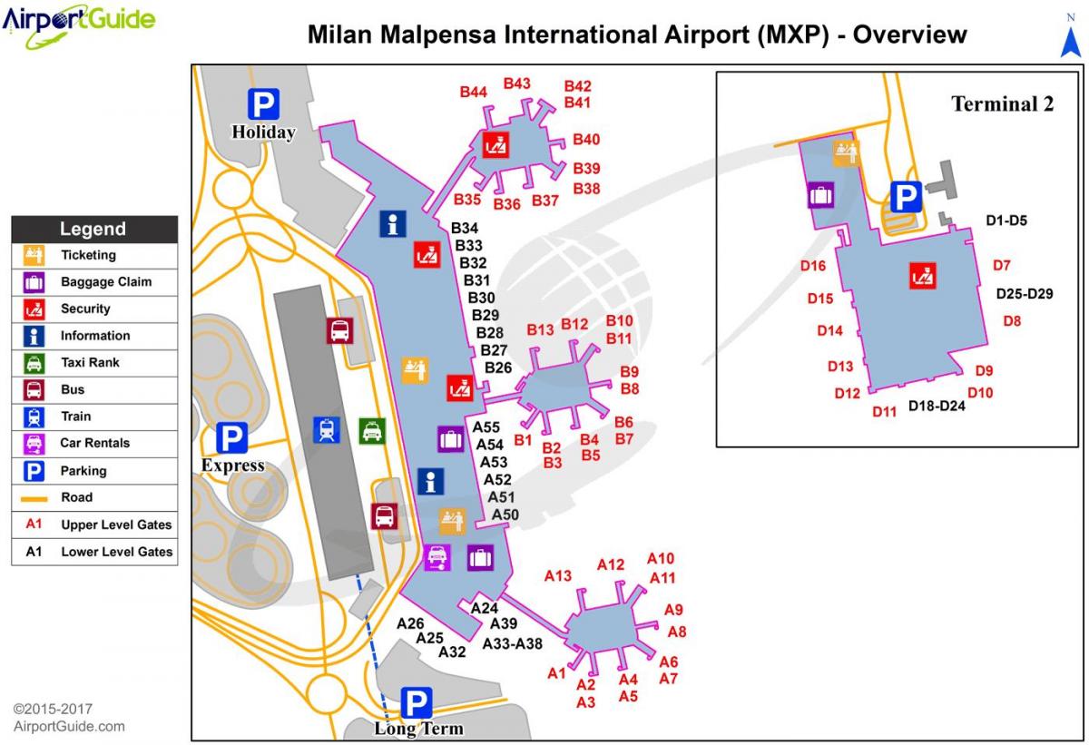 milà malpensa mapa de l'aeroport