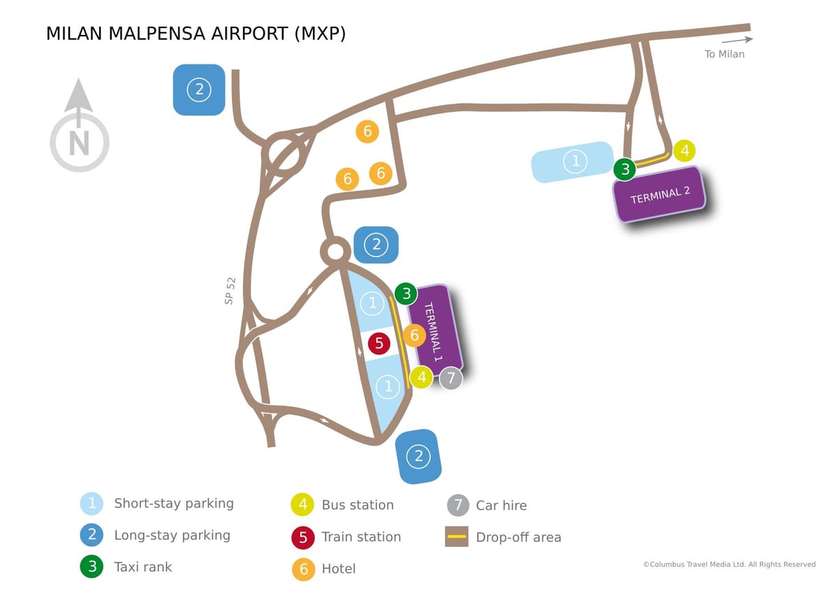milà malpensa la terminal 1 de l'mapa