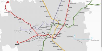 Mapa de l'atm milano tramvia