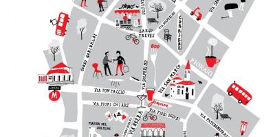 Mapa del barri de brera de milà