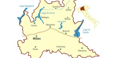 Mapa de milà, llombardia
