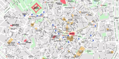 Mapa del centre de milà, itàlia