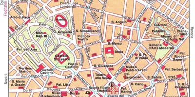 Milà, itàlia mapa turístic