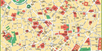Mapa de la ciutat de milà, itàlia