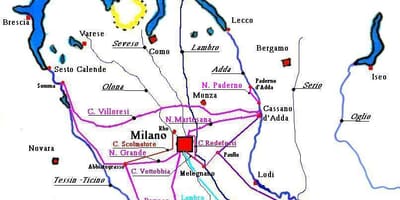 Mapa de milà navigli districte